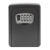 Waterproof Alloy Key Lock Box Modern 4-Digit Combination Safe Box Outdoor Wall Mount House Key Organizer Container 121x90x40mm (Black,Aluminum alloy&Door Lock) juoda