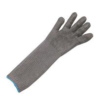 Ypač ilga 40 cm rankogalė Nerūdijančio plieno grandininio šarvo Anti-Cut pirštinės mėsos apdirbimui ir mašinoms (Gray,L) pilka spalva