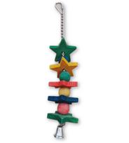 Eco-Friendly Wood Stars String for Bonka Bird Toys Parrot Foot Craft Talon Cage Part Toy (Light Yellow,35cm) šviesiai geltonos spalvos