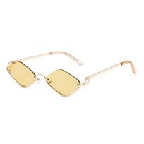 Metal Half Frame Polygonal Sunglasses UV Protection UV Resistant Cycling Glass  Streetwear geltona