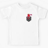Little Stripped Pocket with Polka Dot Pattern Sock Monkey  Kids T-Shirt 150