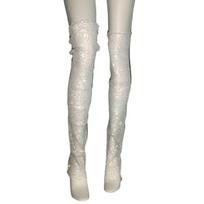 Fashion Women Rhinestones Thigh Highs Long Socks Fishnet Mesh Leg Warmer Sleeve