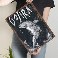 Gojira linijinio meno metalinis plakatas Sienos meno dekoras Daiktai kambario dizainui Individualūs retro metaliniai skardiniai ženklai Namų kambario dekoravimo elementai 20x30cm（7.8x11.8inch）