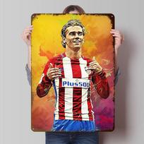 Antoine Griezmann Spausdintas Plakatas Individualus Sienų Menas Retro Vintažiniai Metaliniai Skardos Ženklai Kambario Dekoravimui Namų Dekoro Aksesuarai 20x30cm（7.8x11.8inch）