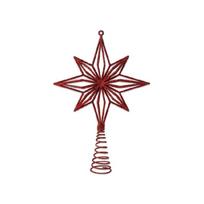 Efficient Christmas Tree Toppers Star Ornament Crafted From Durable Metal With Stable Base Designs raudona
