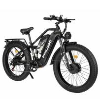 PHILODO JUMBO urban e-bike features dual 1000W motors (3000W peak power), a 48V 46Ah battery, and 26×4.0-inch all-terrain fat tires. juoda