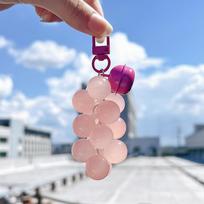 Color-Shifting Beaded Bag Charm UV-Sensitive UV Changing Pendant Grape Key Chain  Party Favors rožinė raudona spalva