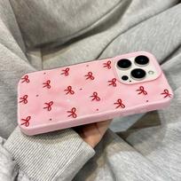 Red Bow Dots Folds Texture Phone Case For iPhone 11 Funda iPhone 17 13 14 15 16 Pro Max 12 Plus 14promax Shockproof Soft Cover iPhone 15