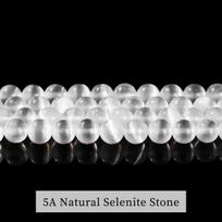 5A Genuine Natural Selenite Stone Bead Round Loose Spacer 6 8 10mm Seed Beads For Jewelry Making Diy Necklace Bracelet Accessory 6mm approx 60pcs