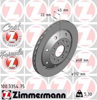 ZIMMERMANN Stabdžių diskas FORMULA Z BRAKE DISC 100.3354.75