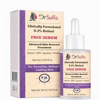 Dr. Sufis 0.3% Retinol Serum for Face - Anti Aging Night Serum with Hydroxypinacolone Retinoate, Aloe Vera, Squalane & Vitamin E - Reduces Fine Lin