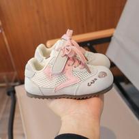 Korean Summer 2026 Baby Walker Shoes: Breathable, Soft Sole, Anti-slip Sports Shoes for Kids Size 22-26: Box of 50 pairs rožinė