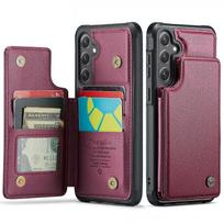 For Samsung Galaxy S25 FE Case with 5 Card Slots Leather Back Cover juoda