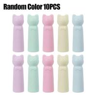 10PCS Cartoon Cat Shape Pencil Nib Protective Cap Correction Stationery 2 in 1 Pencil Extender Pen Top Cover Students Gift