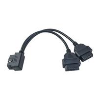 1 Male To 2 Female OBD2 Splitter 30 cm/ 12 in Length Right Angle Splitter  For Most Vehicle