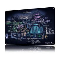 Hollow Knight Map of Hallownest Tinplate Poster Customized Wall Art Retro Vintage Metal Signs for Fans Bathroom Decor Room House 20x30cm（7.8x11.8inch）