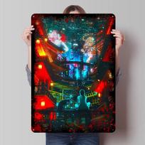 Tokijo naktis Pop art spausdintas plakatas Individualus sienos menas Retro Vintažiniai metaliniai skardos ženklai kambariui Baro aksesuarai Biuro dekoras Namas 20x30cm（7.8x11.8inch）