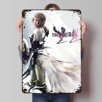 Final Fantasy XIII Printed Poster Customized Wall Art Retro Vintage Metal Tin Signs for Room Modern Home Decoration Luxury House 20x30cm（7.8x11.8inch）