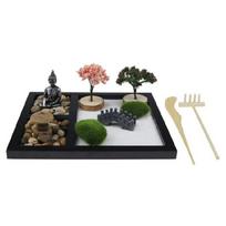 Mini Zenes Garden Set for Desk with Sand,Rakes,Black Black Base Sand Garden Zenes Decors Meditations Gift Stress Relief