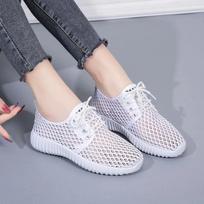 Women Running Sneakers Ladies Gym Shoes Outdoor Anti Skid Sport Footwear Soft Bottom Walking Shoes Mesh Hollow Out 35 balta