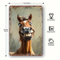 Humoristiškas retro arklio galvos metalinis sienos meno kūrinys  xcm  Puikiai tinka namų, užeigos, kavos parduotuvės dekoravimui  Patvarus geležies amatas 20x30cm（7.8x11.8inch）