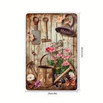 Vintažinė sodo laistytuvas su rožėmis Geležinis metalinis sienos ženklas Rustic x Colių Dekoratyvinė plokštelė sodybos namams kavinei garažui menas 20x30cm（7.8x11.8inch）