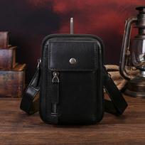 Real Leather Messenger Bag, Cowhide Phone Case, Handcrafted Single-shoulder Crossbody Bag, Men's Retro Bag juoda
