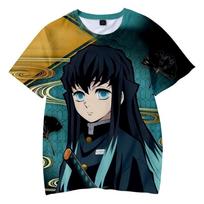 Vyriški marškinėliai 3D skaitmeninė spauda Japonijos anime Demon Slayer: Kimetsu no Yaiba marškinėliai S
