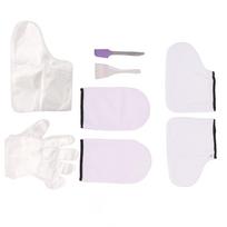 White Wax Bath Mitts Set Large Brush Purple Spatula Soft Mitts Foot Cover Paraffin Wax Hand Foot