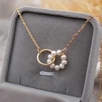 Korean Style Freshwater Pearl Titanium Choker Necklace for Women