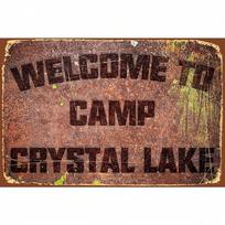 Vintažinis siaubo filmo metalinis skardinis ženklas Penktadienis 13-oji Crystal Lake stovykla Sienų dekoras įvairiaspalvis