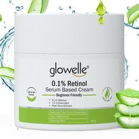 Glowelle 0.1% Retinol Night Serum-Based Cream | Reduces Wrinkles & Fine Lines | Improves Skin Firmness & Clears Blemishes | Glow for All Skin Types
