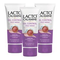 Lacto Calamine Face Wash For Oily Skin |100ml each- Pack of 3 | Kaolin Clay, Niacinamide & Vitamin E | Facewash Reduces Excess Oil, Controls Pimple