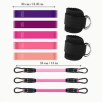 Elastic Resistance Band Set: Yoga, Fitness & Butt Lift with Ankle Strap rožinė