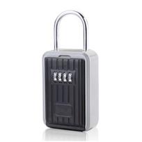 YH8901   Weatherproof Key Lock Box Wall Mounted Key Safe Box 4 Digit Combination Key Storage Lock Box Indoor Outdoor (Black,Aluminum alloy&key box) juoda