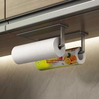 Kitchen Paper Towel Holder, Household Paper Dispenser, Plastic Wrap And Toilet Paper Storage Rack, Wall-Mounted, No Drilling Required