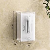 EACHY Wall-Mounted Facial Tissue Dispenser, Toilet Paper Holder, No Drilling Required, Transparent White