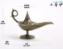 Aladino lempos smilkalinė patalpų aromaterapijos degiklio ornamentas One Size bronza