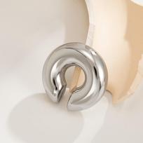 Trend Stainless Steel C Shape Ear Cuff Golded Metal C-shaped Ear Clip Minimalism Silver Stud Earrings Travel WHITE