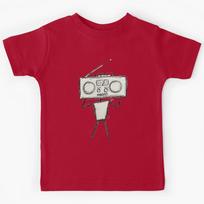 Retro Radio Head Stick Figure Kids T-Shirt 150