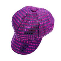 Dress Up Glitter Caps Octagonal Costume Hat Masquerade Disco Sequin Hat  Performance violetinė