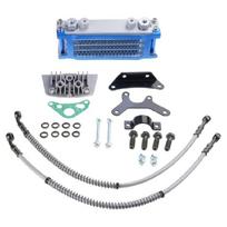Dirt Pit Bike Modification Oil Coolers Easy Installation Universal for 50 70 90 110 125 140CC Cooling Radiator Engine Kit mėlyna