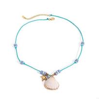 Bohemia Pendant Necklace Fish/Shell/ Starfish Stainless Steel Choker Necklace Colorful Rope Summer Styles Clavicle Chain