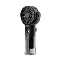 Portable Rechargeable Handheld Fan with Water Mist Cooling, 4Speed USB TypeC for Summer Black
