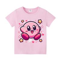 Kirby New T-shirt for Children Game Figure Tee Top Kawaii Anime Clothes Fashion Cartoon Short Sleeve Kids Loose Clothing Gift 100