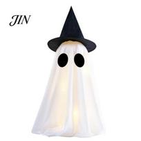 Party Decorations for Halloween Ghost Decoration, Light-Up with Witch Hat/Bow, Decoration Spooky Standing Decor Porch Yard Outdoor Ghost-themed 1