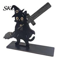 Halloween Home Accents Table Sign, Spooky Ghost Grim Reaper Black Cat Pumpkin Scarecrow Holiday Atmosphere Decorations Wooden Tabletop Centerpiece for A