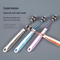 Premium Soft-Bristle Toothbrush for Sensitive Gums - Elegant Crystal Design for Men and Women, Perfect for Home Use mėlyna