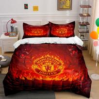 Fire, Manchester United emblem. Bedding sets Duvet cover sets Duvet covers Pillowcases(1* Duvet Cover 2* Pillowcases without duvet insert) 135x200cm