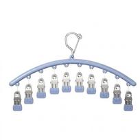 Waterproof 10 Clips Sock Drying Rack Non-slip Windproof Sock Clips Clothes Drying Hanger  Bathroom mėlyna